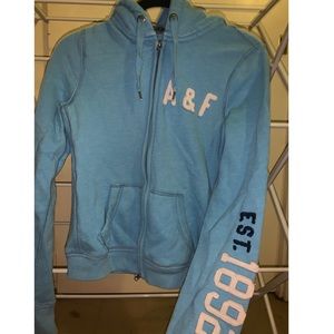 Blue A&F zip up hoodie